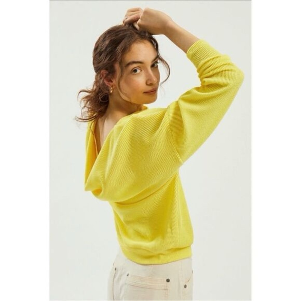 Anthropologie Maeve Kasi‎ Pullover Top size XL low back waffle knit ribbed